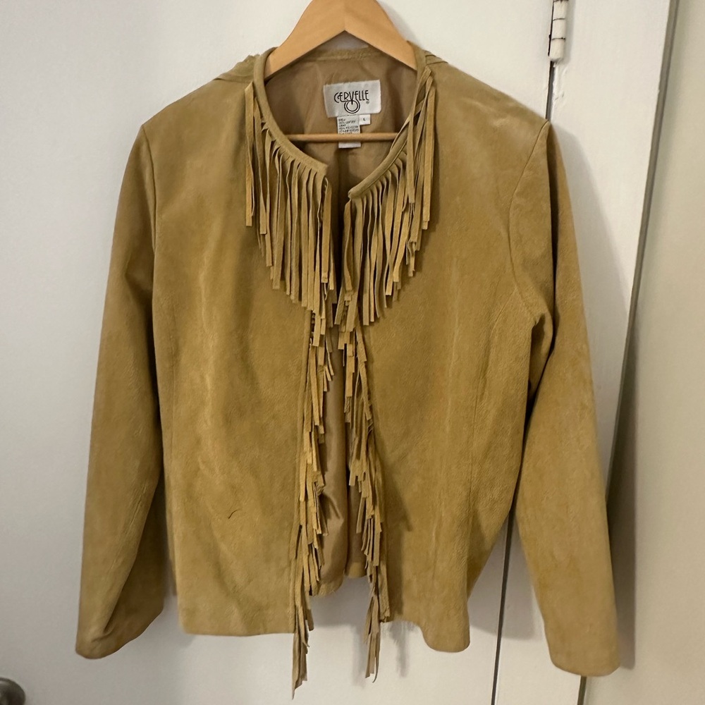 Leather fridge Cervelle tan jacket